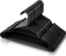 Utopia Home Pack of Plastic Hangers for Clothes - Space Saving Notched Hangers - Durable and Slim - Shoulder Grooves (Black, 50)