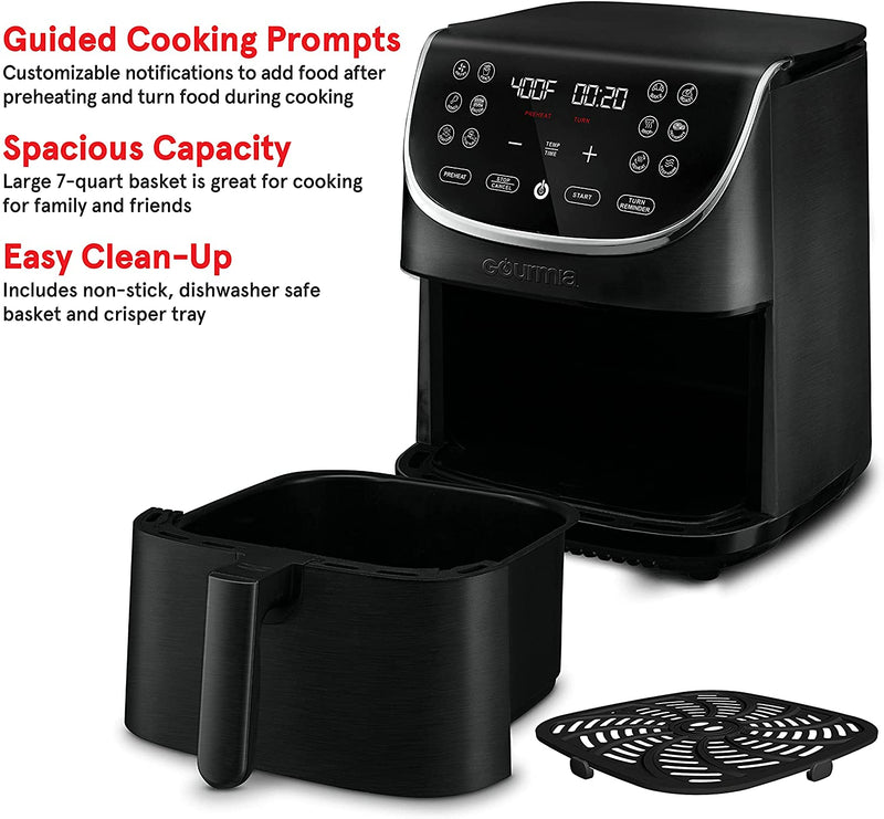 Gourmia  360° Digital 7 Qt. Air Fryer with 12 One-Touch Cooking Presets