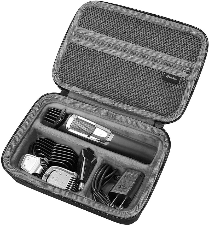 ProCase Hard Travel Case for Philips Norelco Multigroom Series 3000 5000 7000 MG3750 MG5750/49 MG7750/49 Men's Electric Trimmer Shaver and Attachments [Device NOT Included] -Black