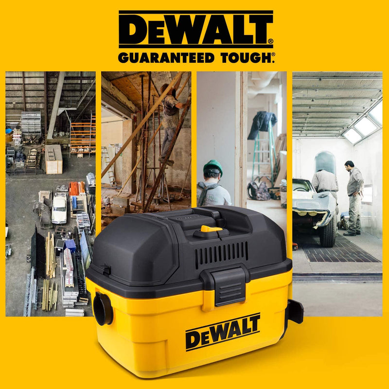 DEWALT Portable 4 Gallon Wet/Dry Vaccum, Yellow