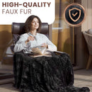 Everlasting Comfort Luxury Faux Fur Throw Blanket (Black)
