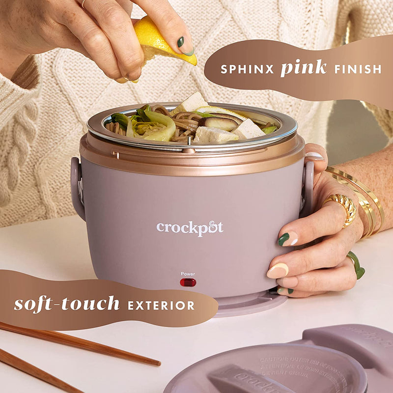 Crockpot 20-oz Lunch Crock Food Warmer Heated Lunch Box – Sphinx Pink