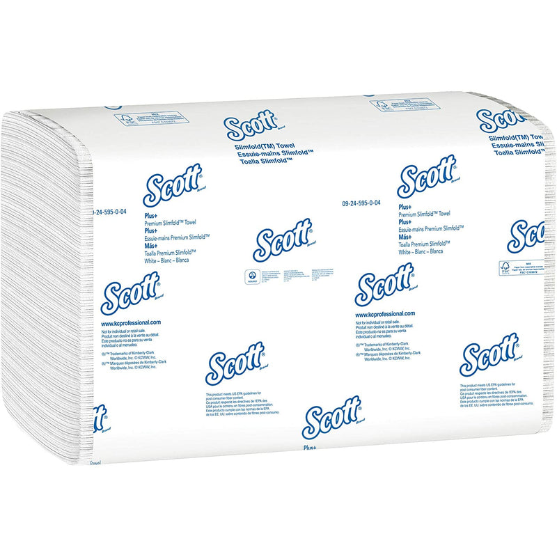 Hand Towels Scott Slimfold (04442) with Fast-Drying Absorbency Pockets, White, 90 Towels/pack, 24 Packs