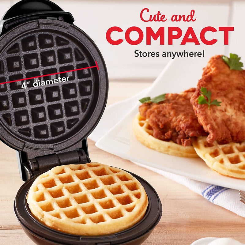 The Mini Waffle Maker Machine for Individual Waffles, Paninis & other
