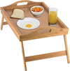 Home-it Bed Tray Table with Folding Legs, and Breakfast Tray Bamboo Bed Table and Bed Tray with Legs