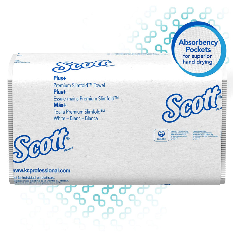 Hand Towels Scott Slimfold (04442) with Fast-Drying Absorbency Pockets, White, 90 Towels/pack, 24 Packs