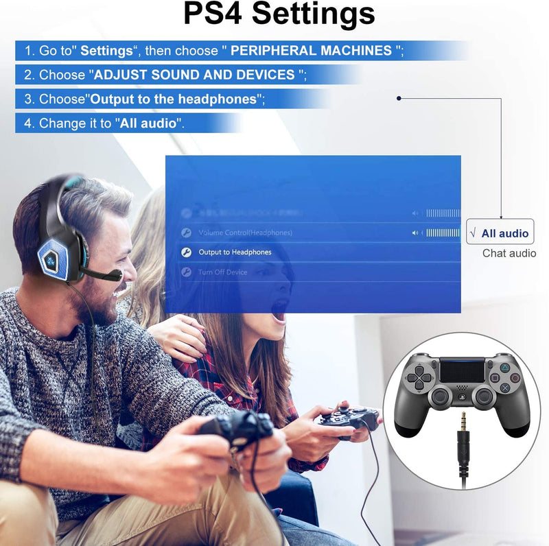 Gaming Headset with Mic for Xbox One PS4 PS5 PC Switch Tablet Smartphone