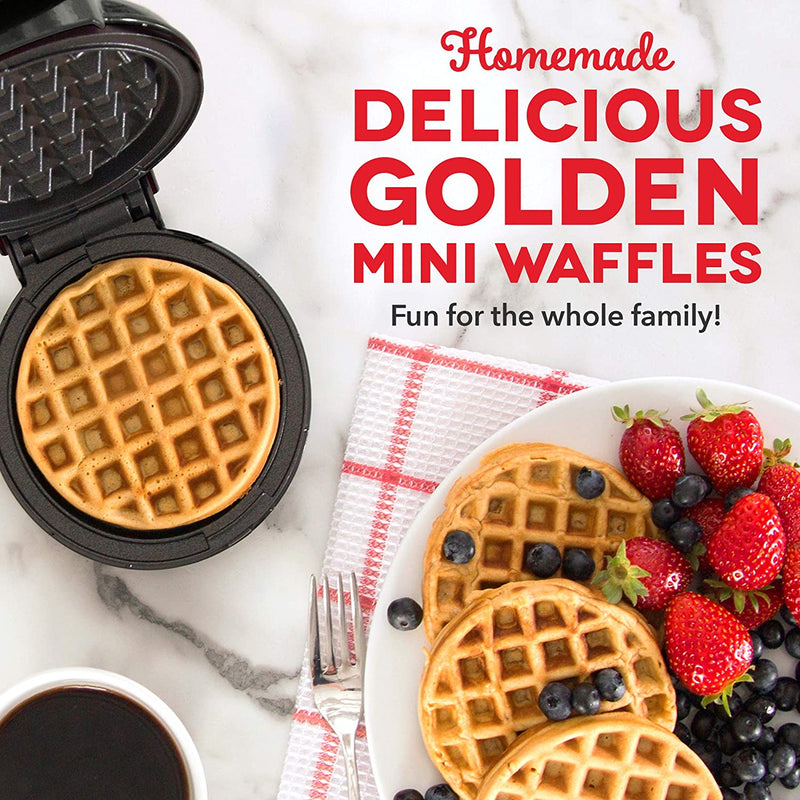 The Mini Waffle Maker Machine for Individual Waffles, Paninis & other