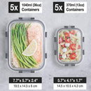 Glass Food Storage Containers Healthy Meal Prep Boxes with Airtight Lids Glass Food Storage Containers - [10 Pack] Healthy Meal Prep Boxes with Airtight Lids - Airtight Glass, BPA Free & Leak Proof (10 Lids & 10 Containers)