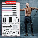 Resistance Bands Set,200 lbs Elastic Bands for Exercise Workout Bands with Handles Home Gym Equipments, Door Anchor,Ankle Straps Stretching Fitness Bands for Indoor and Outdoor Sports