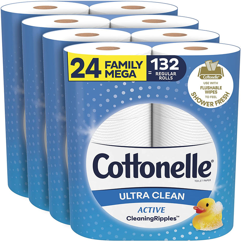 Cottonelle Ultra Clean Toilet Paper with Active CleaningRipples Texture