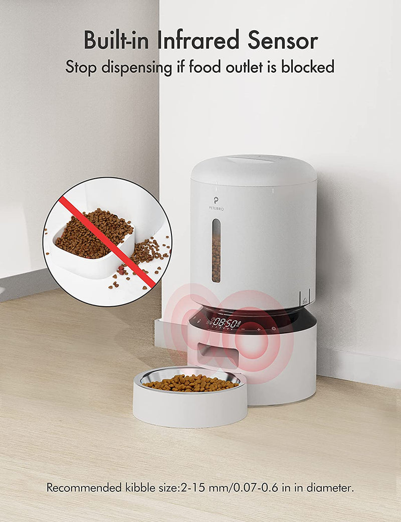 Petlibro Automatic Cat Feeder, Pet Dry Food Dispenser Triple Preservation with Stainless Steel Bowl & Twist Lock Lid, Up to 50 Portions 6 Meals per