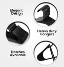 Utopia Home Pack of Plastic Hangers for Clothes - Space Saving Notched Hangers - Durable and Slim - Shoulder Grooves (Black, 50)