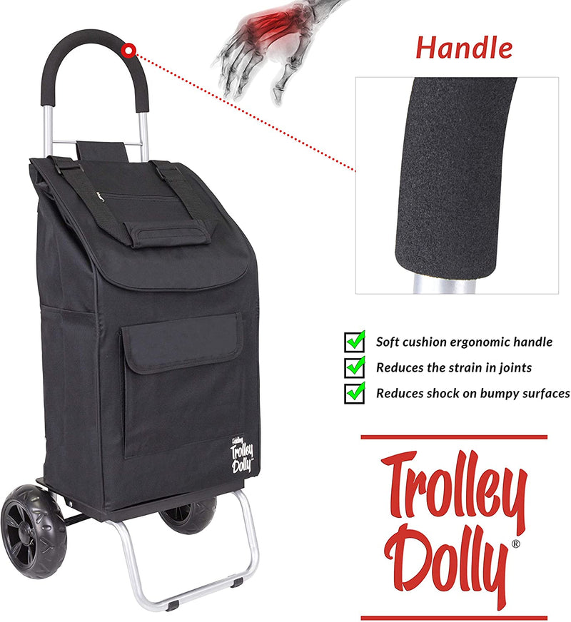 Trolley Dolly, Red Shopping Grocery Foldable Cart