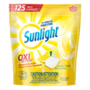Sunlight Oxi Action Dishwasher Detergent Pacs 125 loads (1.63 kg), Lemon Fresh