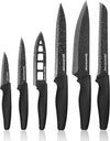 Nutriblade Knife Set by Granitestone, High Grade Razor Sharp Blades Kitchen Knife Set, Toughened Stainless Steel with Nonstick Mineral Coated Surface, Rubberized Ergonomic Grip, Dishwasher Safe