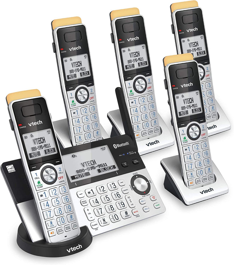 VTech IS8151-5 Super Long Range 5 Handset DECT 6.0 Cordless Phone for Home with Answering Machine