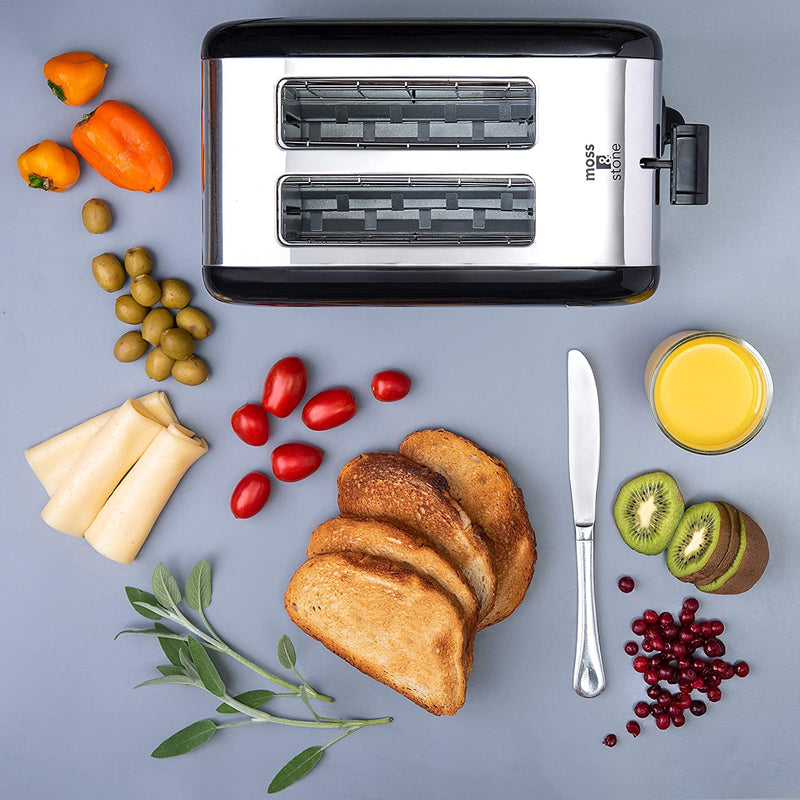 1.5in Extra-Wide Slot Toaster 2 Slice with 5 Shade Settings, with Removable Crumb Tray