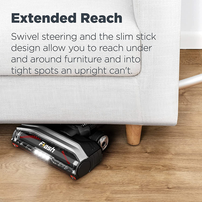 Eureka Flash Lightweight Stick Vacuum Cleaner, 15KPa Powerful Suction, 2 in 1 Corded Handheld Vac for Hard Floor and Carpet, Black