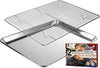 Quarter Baking Sheet & Cooling Rack - Small 1/4 Aluminum Baking Pan with Stainless Steel Wire Rack Set