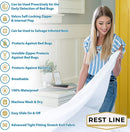 Restline Zip-UP Bedbug Proof Mattress Encasement (Double Size) 100% Cotton Full Six Sided Mattress Encasement and Waterproof Cover. 75 x 54” Bed Liner, Invisible Zippered Mattress Cover 12-15" Deep