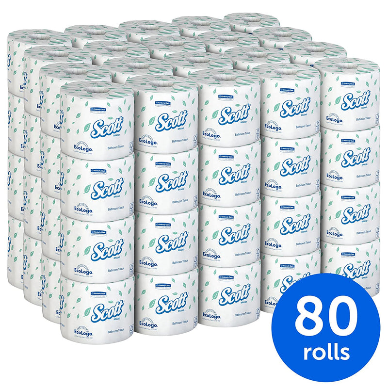 Scott Essential Professional Bulk Toilet Paper for Business (04460), 2-PLY, White, 80 Rolls / Case, 550 Sheets