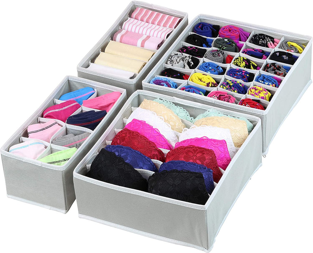SimpleHouseware Closet Underwear Organizer Drawer Divider Set of 4, Gr