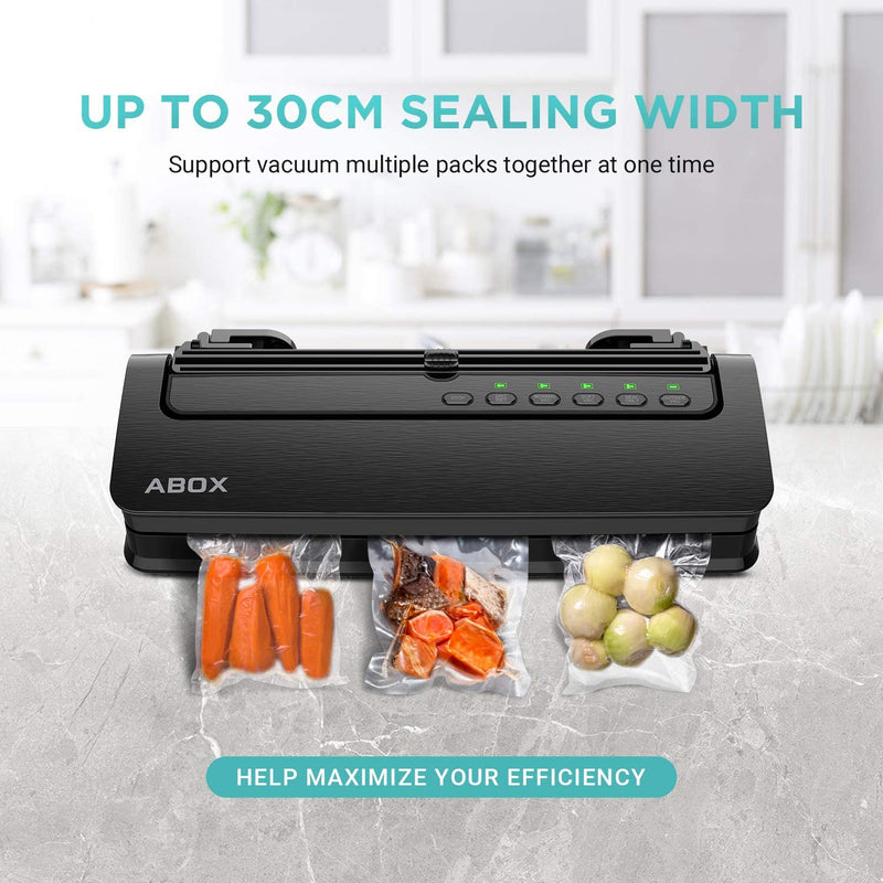 Vacuum Sealer Machine| ABOX 5 in 1 Food Vacuum Sealer| Built-in Cutter| Starter Kit Roll and Holder on clearance