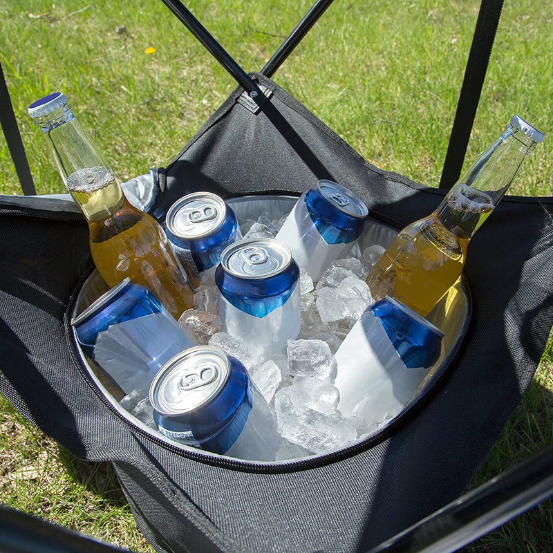 Tailgating Table Collapsible Folding Camping Beach Table with Insulated Cooler