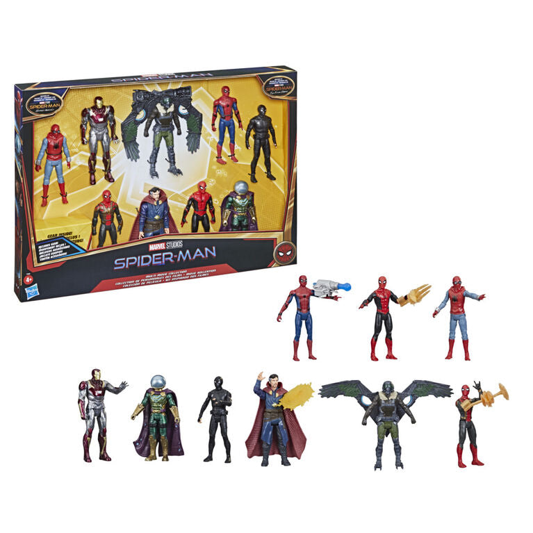 Marvel Spider-Man 6-Inch Figure Multi Movie Collection Pack, 9 Heroes and Villains, 6 Accessories