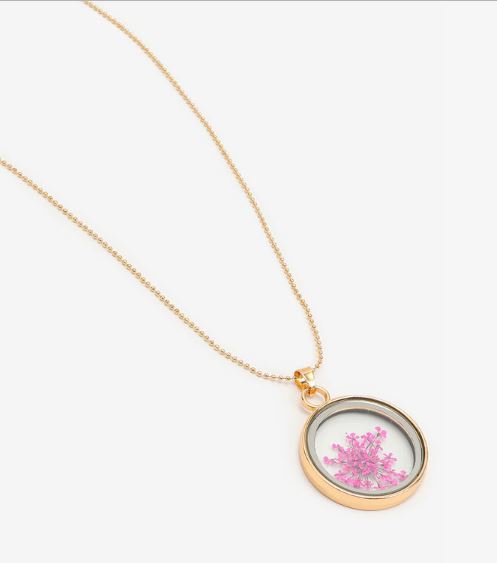 Necklace with Flower-Insert Pendant - 2 Pack