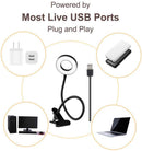 Bekada LED Desk Light with Clamp for Video Conference Lighting, Clip on LED Ring Light for Computer Webcam, USB Laptop Light for Zoom Meetings, Reading Light with 3 Color 10 Dimming Level