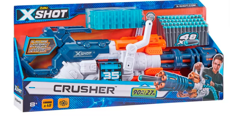 ZURU X-Shot Crusher Foam Dart Blaster Set With 35 Darts, 2 Players, Ages 8+