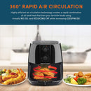Elite Gourmet Electric 4Qt. Hot Air Fryer Large Capacity, 3 Lbs of Food