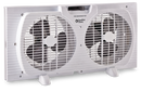 For Living Portable Twin Window Fan 2-Speed,White, 9-in