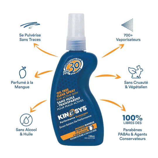 KINeSYS 30 SPF Mango Sunscreen Spray 120 ml 4-pack