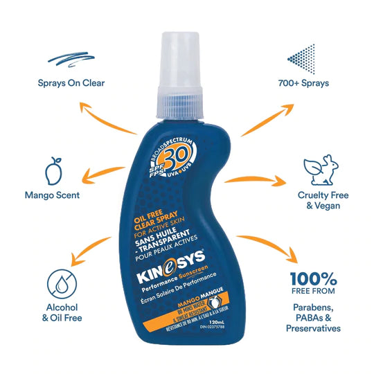 KINeSYS 30 SPF Mango Sunscreen Spray 120 ml 4-pack