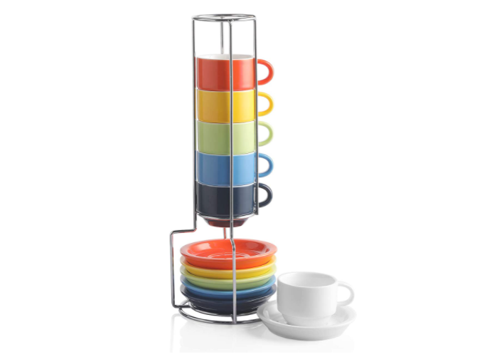 SWEEJAR Porcelain Espresso Cup & Saucer Set