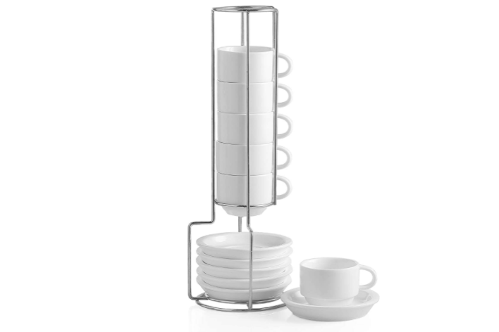 SWEEJAR Porcelain Espresso Cup & Saucer Set