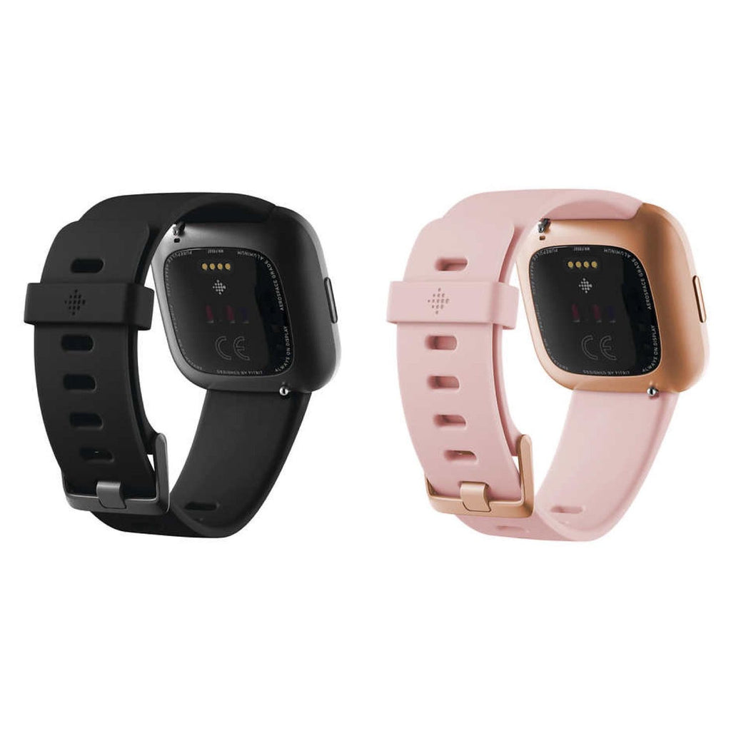 Fitbit versa 2 rose gold with black discount band