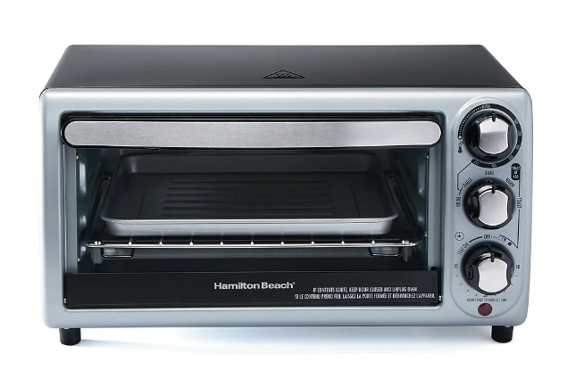 Hamilton Beach 4-slice Toaster Oven - Black/ Silver