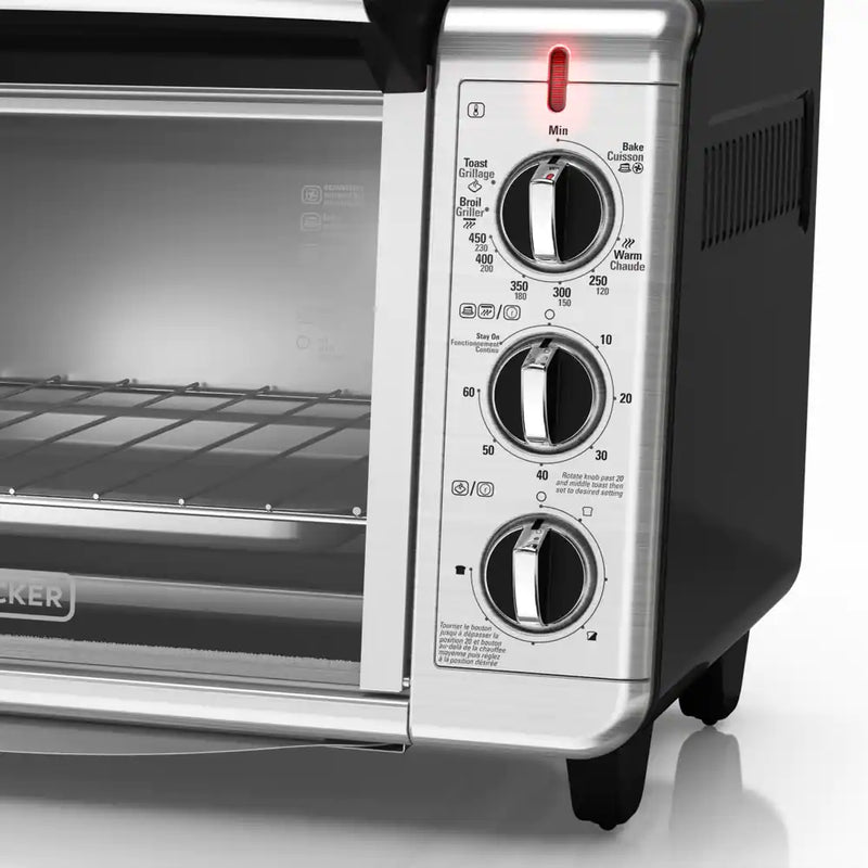 BLACK+DECKER TO3000G 6-Slice Convection Countertop Toaster Oven - Silver