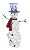 Snowman Christmas Decorations, 140 Pure White LED Lights, 4-ft