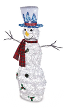 Snowman Christmas Decorations, 140 Pure White LED Lights, 4-ft
