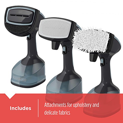 Black & Decker 1400W Handheld Clothes Steamer, 45 Second Heat Up, Includes 3 Attachments