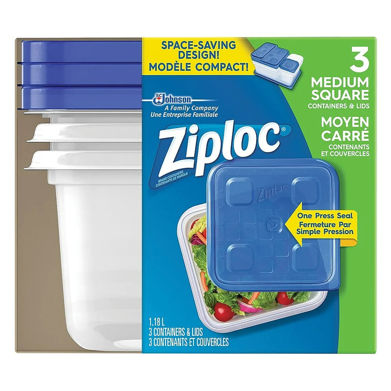 Ziploc Medium Containers, 1.18L, 3 Pack