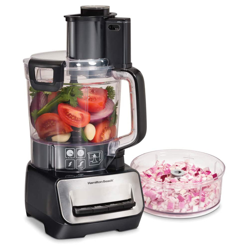 Hamilton Beach Stack & Snap Duo Dual Bowls Food Processor Black, 4 to 14 Cups