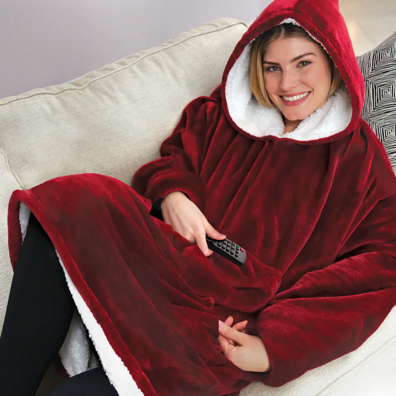 Huggle Hoodie  Ultra Plush Blanket Hoodie, Red
