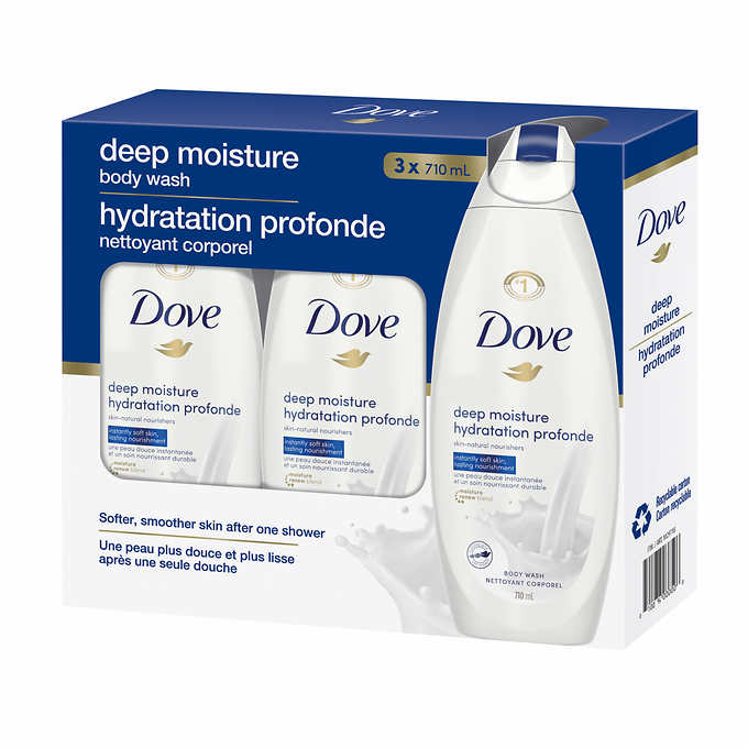 Dove Deep Moisture bodywash, 3-pack