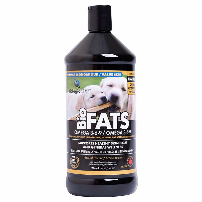 BiologicVET BioFATS Omega 3-6-9 Fatty Acid Food Supplement for Dogs and Cats, 946 ml
